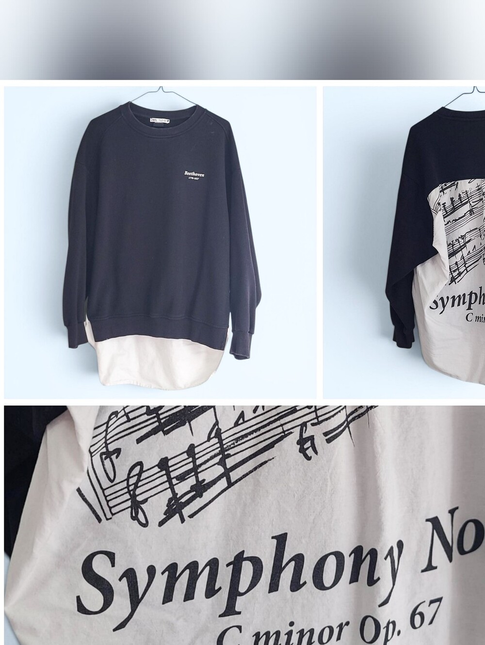 Zara 'Beethoven' Graphic Sweatshirt
